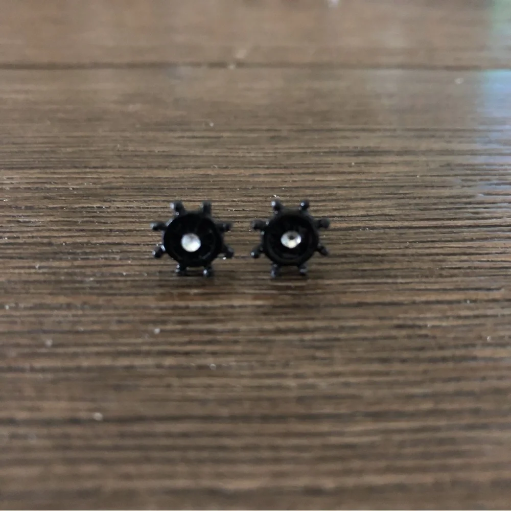 Black abstract stud earrings